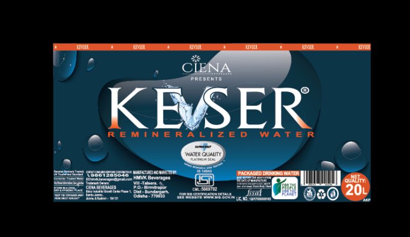 Water bottle packet design for Kevser